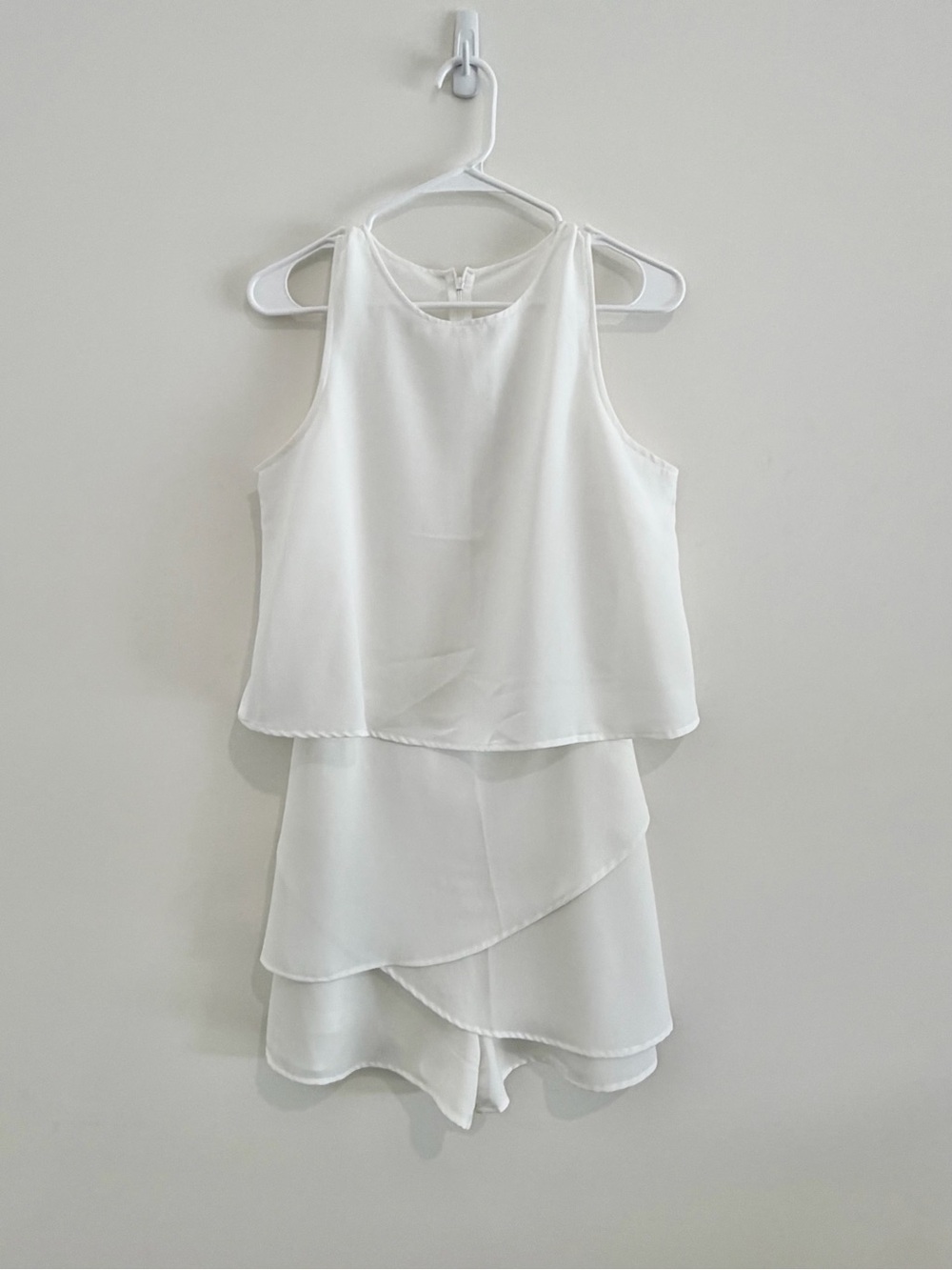 Dokotoo White  Layered Sleeveless Romper